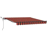 vidaXL , store enroulable orange et marron, 300 x 250 cm, polyester
