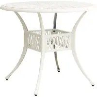 Syfax Table de jardin Blanc 90x90x74 cm Aluminium coulé