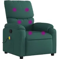 vidaXL Fauteuil de massage vert foncé Tissu