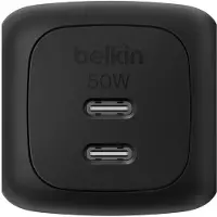 Belkin Dual Usb-c 50w Pd + Pps Wch019kqbk Usb-c Wall Charger Noir