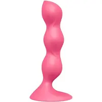 Satisfyer Triple Ball-R - plug anal perlé vibrant - silicone rose