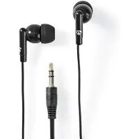 Nedis casque d'écoute avec câble - 3.5 mm - longueur de câble : 1.20 m - réglage du volume - noir
