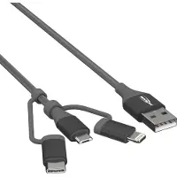 Ansmann Câble de données & de charge 3en1, Lightning/USB-C/Micro-USB