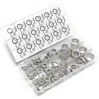 Wiltec Set de bague d’étanchéité Aluminium 450 pièces Coffret en plastique bien trié