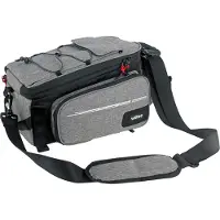 Wiltec Sacoche étanche extensible pour porte-bagages grise – capacité max. 20 L – en Polyester – avec Housse de pluie – pour vélos et vélos électriques – Sac de bicyclette – Cyclisme