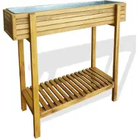Prolenta Maison Exclusive - Jardinière surélevée pour jardin, en bois d'acacia massif et en zinc