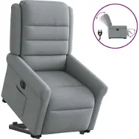 Syfax Fauteuil inclinable électrique gris clair tissu