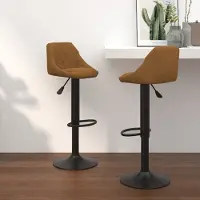 Prolenta Maison Exclusive - Lot de 2 tabourets de bar en velours marron