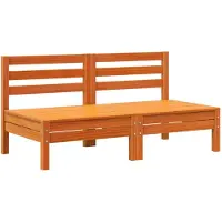 Syfax Canapés de jardin sans accoudoirs 2 pcs cire marron bois massif