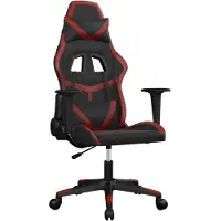 Syfax Chaise de jeu de massage Noir et rouge bordeaux Similicuir
