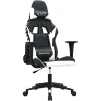 Syfax Chaise de jeu de massage Noir et blanc Similicuir