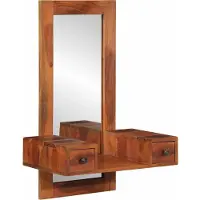 Syfax Miroir mural avec tiroirs 60x33x90 cm en bois massif d'acacia