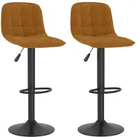 Syfax Tabourets de bar lot de 2 marron velours