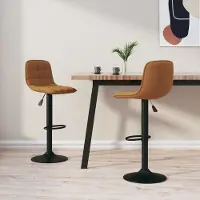 Prolenta Maison Exclusive - Lot de 2 tabourets de bar en velours marron