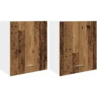 Syfax Armoires suspendues 2 pièces "Lyon" Bois ancien 50 x 31 x 60 cm Bois d'ingénierie