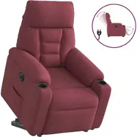 Syfax Fauteuil inclinable électrique rouge bordeaux tissu
