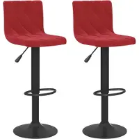 Syfax Tabourets de bar lot de 2 rouge bordeaux velours