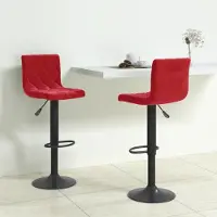 Prolenta Maison Exclusive - Lot de 2 tabourets de bar en velours bordeaux