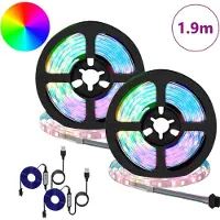 vidaXL : Lot de 2 bandes LED, noires et transparentes