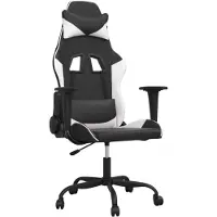 Syfax Chaise de jeu de massage Noir et blanc Similicuir