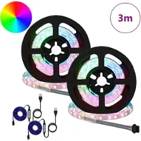 vidaXL : Lot de 2 bandes LED, noires et transparentes