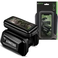 Forever Support de téléphone portable pour vélo Snake Track avec triple poche de cadre, support tactile Smartphone étanche