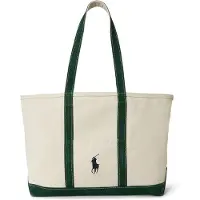 Ralph Lauren pour homme. 405P02124005 Sac fourre-tout en toile avec Big Pony beige, vert (OSFA), Casuel, Coton