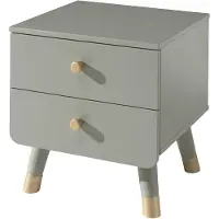 Vipack Table de chevet Billy rétro 2 tiroirs - olive