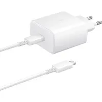 Samsung , Chargeur secteur USB-C 45W avec câble USB-C vers USB-C 1,8m, Blanc