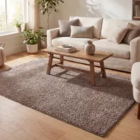 NATURL. Tapis à poils longs - Lofty Taupe | 230x330 cm | Rectangulaire | Pile haute