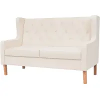 vidaXL Ensemble de canapés 2 pièces tissu blanc crème