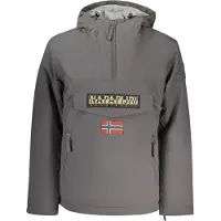 Napapijri Veste anorak imperméable Rainforest Pocket 2, gris foncé, référence NP0A4GMDH981