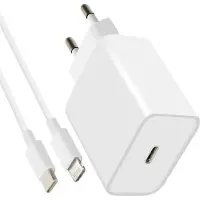 Mayaxess Chargeur iPhone Ultra Rapide 20W Câble USB-C vers Lightning Mayaxess Blanc