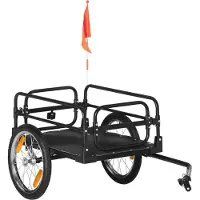 HOMCOM Remorque pliable pour vélo en acier roues 16 pouces charge max. 40 kg avec barre d'attelage universelle