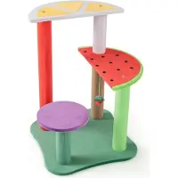 B2X Petit arbre à chat avec plateformes, boule de fraise et griffoir Joli arbre à chat sur le thème des fruits.