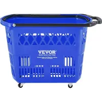 Vevor Panier à roulettes en plastique pour caddie 6 pièces 39 L avec poignée