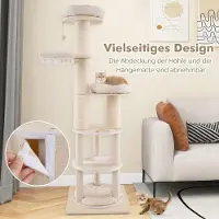 Northix Arbre à chat avec condo à deux étages, hamacs, 58 x 58 x 187 cm