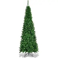 Northix Sapin de Noël artificiel étroit de 200 cm avec LED blanc chaud, vert