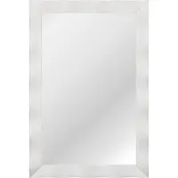 Northix Miroir mural de ferme avec cadre en bois d'hévéa, miroir de salle de bain rustique blanc