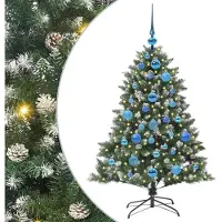 vidaXL Sapin de Noël artificiel Vert 120 cm PVC, plastique et acier