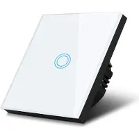 Macleans Glas Touch Interrupteur d'éclairage Interrupteur mural écran tactile Eclairage LED blanc Interrupteur simple rond
