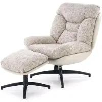 Halmar Fauteuil tapissé KRONOS beige pivotant avec repose-pieds