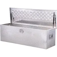 Vevor Boîte à outils robuste en aluminium pour camionnette, 49 po x 15 po x 15 po, argent