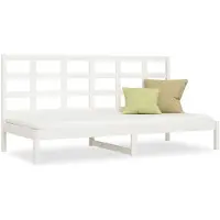 DKD Home Decor Lit de jour sans matelas Blanc 90x200 cm Pin massif