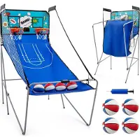 B2X Machine de basket-ball 8 en 1 avec 4 balles, pompe à air et 8 modes de jeu, jeux de basket-ball d'arcade, vert