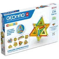 Geomag 382 Supercolor Panels RE 114 pcs - Jeu de construction magnétique coloré et créatif - Jeu de construction - Mixte