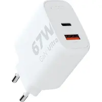 Xtorm Chargeur 67W GaN2 Ultra, Technologie GaN, USB-C et USB-A, Power Delivery, Plastique Recyclé GRS - Blanc