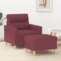 Prolenta Maison Exclusive - Fauteuil avec repose-pieds, bordeaux, 60 cm, tissu