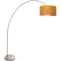 Steinhauer Lampadaire - acier - Solva - métal textile - lampe arquée - E27 - 3910ST -