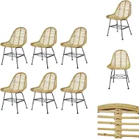 vidaXL Chaises de salle à manger 6 pièces Rotin naturel - Chaises de salle à manger